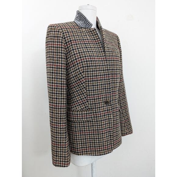 J.Crew Regent houndstooth jewel embellished collar blazer sz 8 - Picture 5 of 16